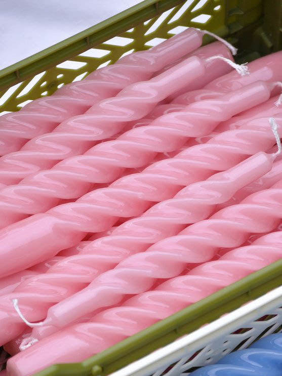 Twisted Candles Pink - set of 4/6/12 - trus.