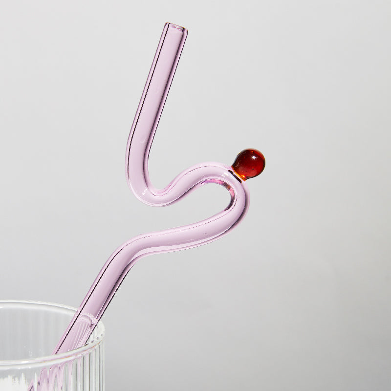 Spiral glass straws - three colours - trus.