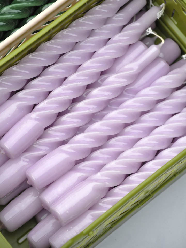 Twisted Candles Lilac - set of 4/6/12 - trus.