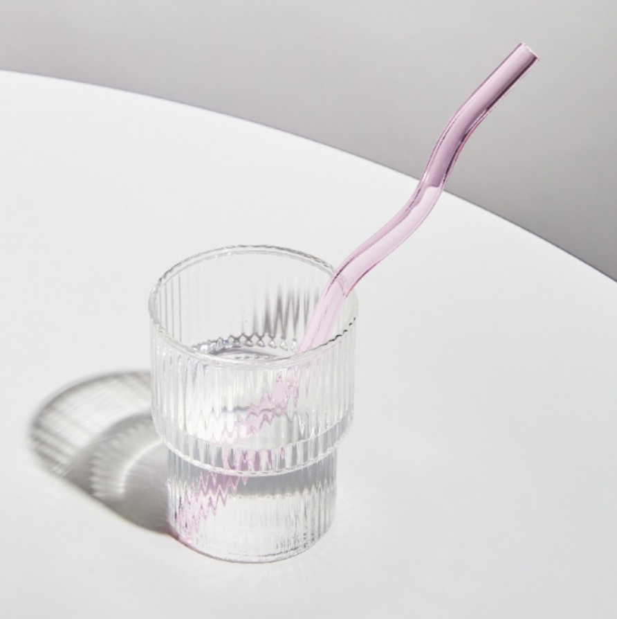 Swirl glass straws - set of 4 - trus.